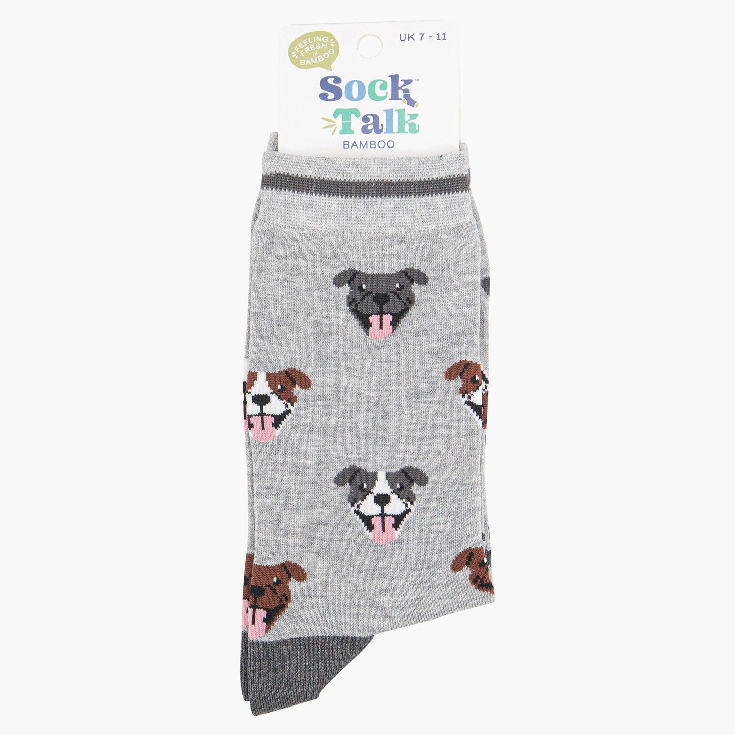 Grey, Staffy Bull Terrier - Men's Bamboo Socks