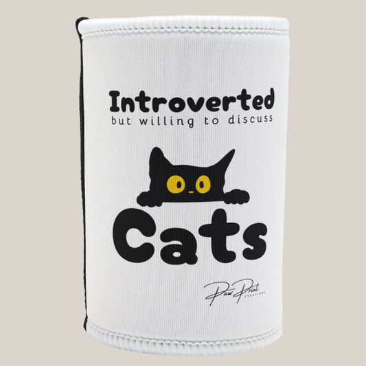 Introverted But Willing To Discuss Cats  - Stubby Cooler
