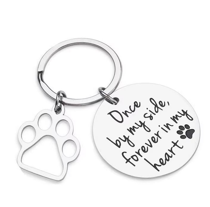 Personalised Once by My Side, Forever in My Heart - Pet Memorial Keychain