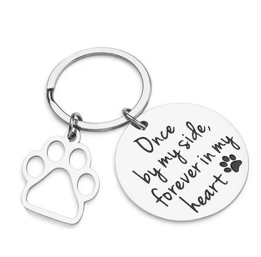 Personalised Once by My Side, Forever in My Heart - Pet Memorial Keychain