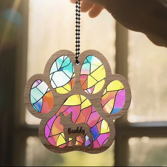 Personalised Suncatcher Paw Ornament