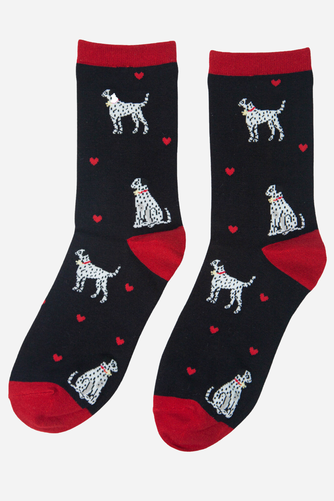 Dalmatian Black Red - Women's Bamboo Socks
