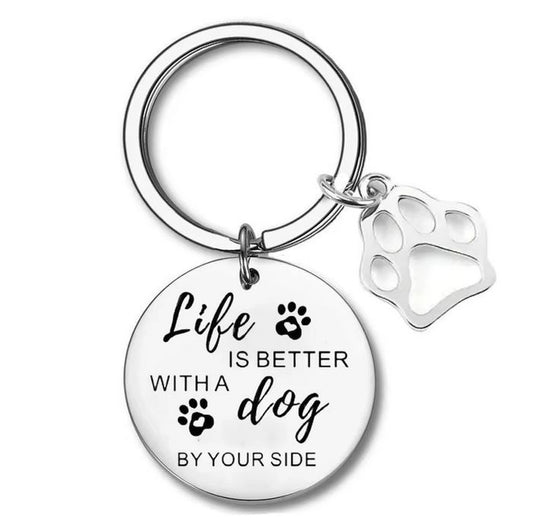 Personalised Life Is Better with a Dog by Your Side - Keychain