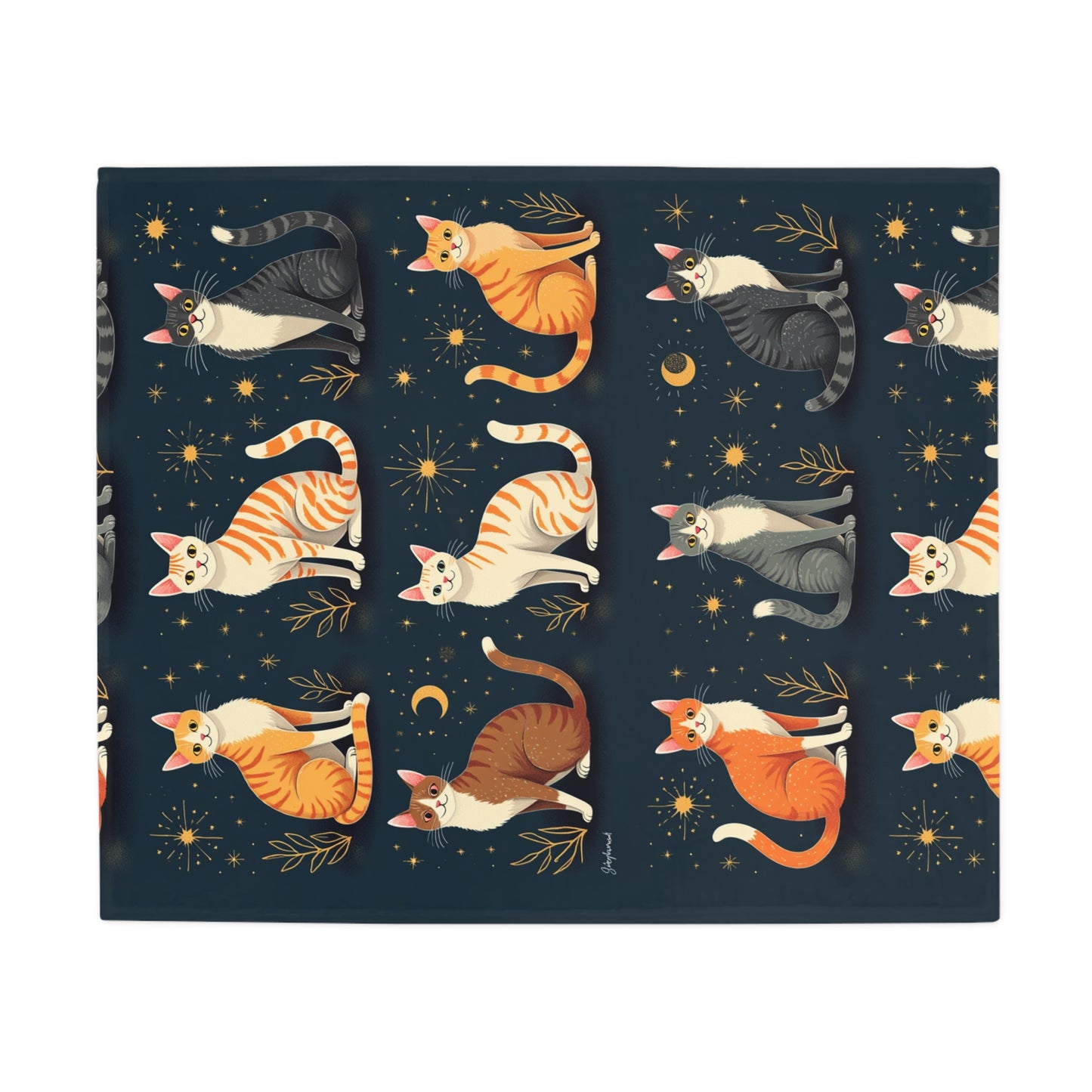 Celestial Cats I Cozy Cat Fleece Blanket