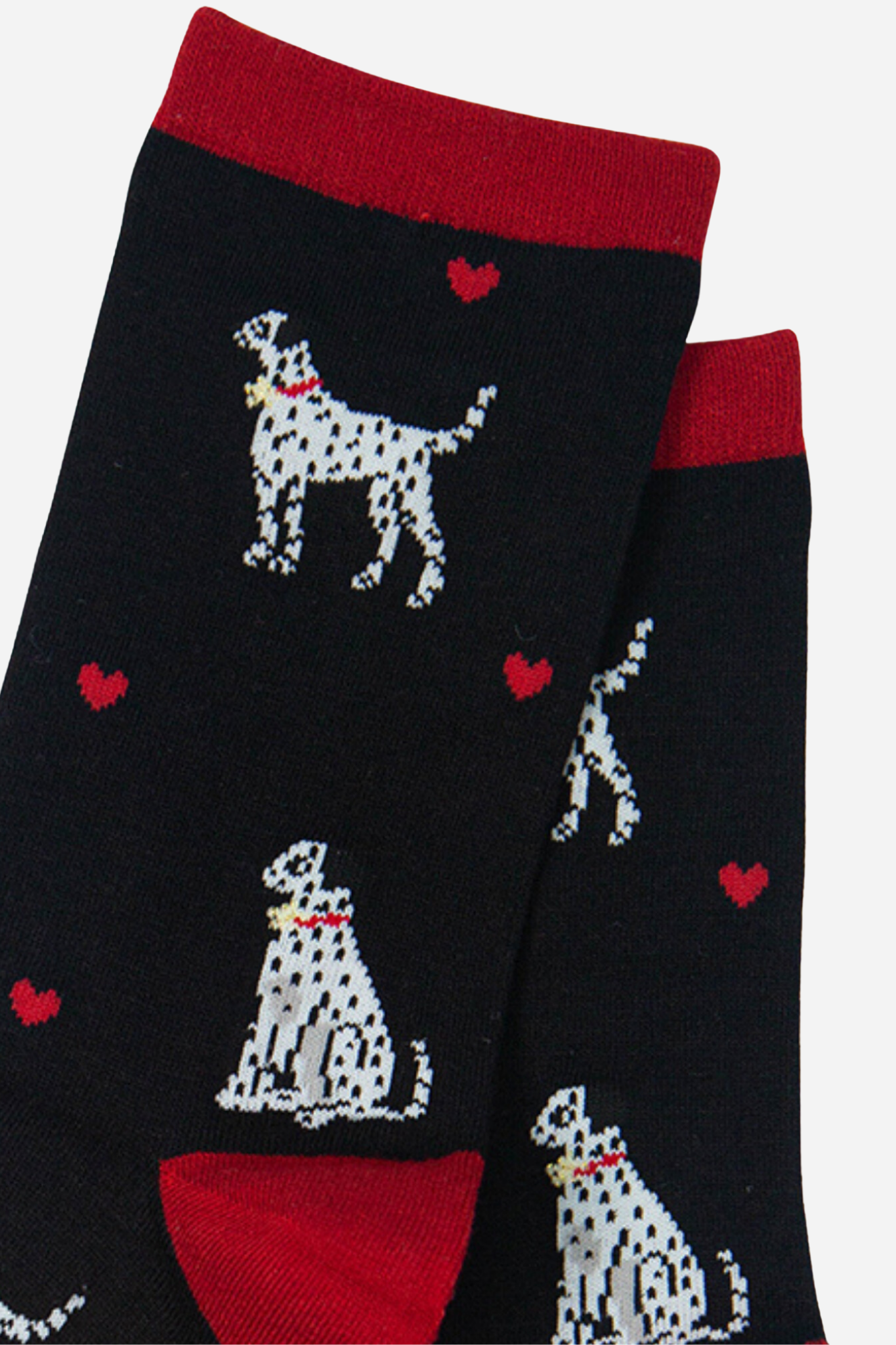Dalmatian Black Red - Women's Bamboo Socks