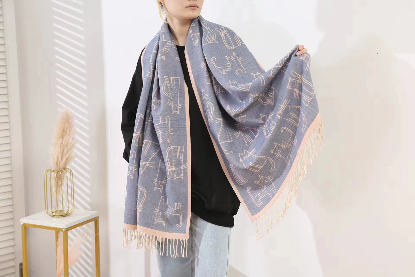 Double-Sided Cat Scarf