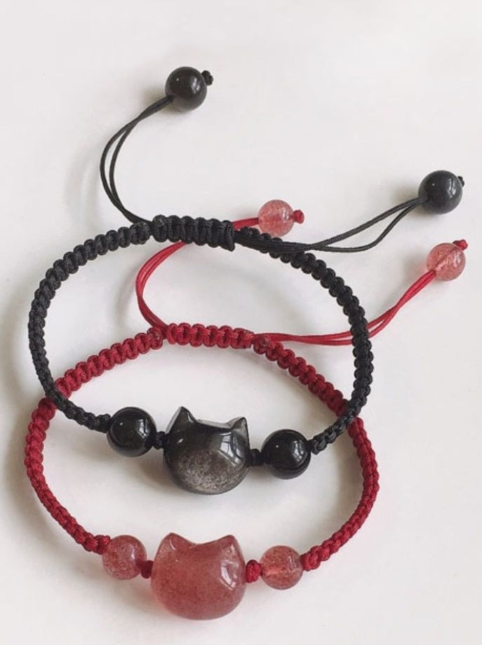 Adjustable Cat Head Bracelet