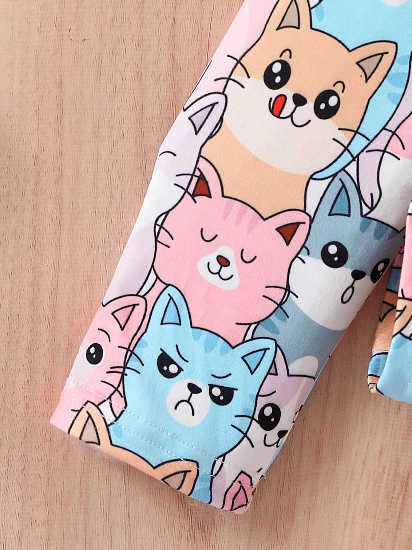 Girls' Cartoon Cat Clothing Set