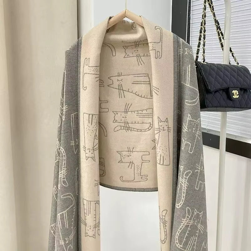 Double-Sided Cat Scarf