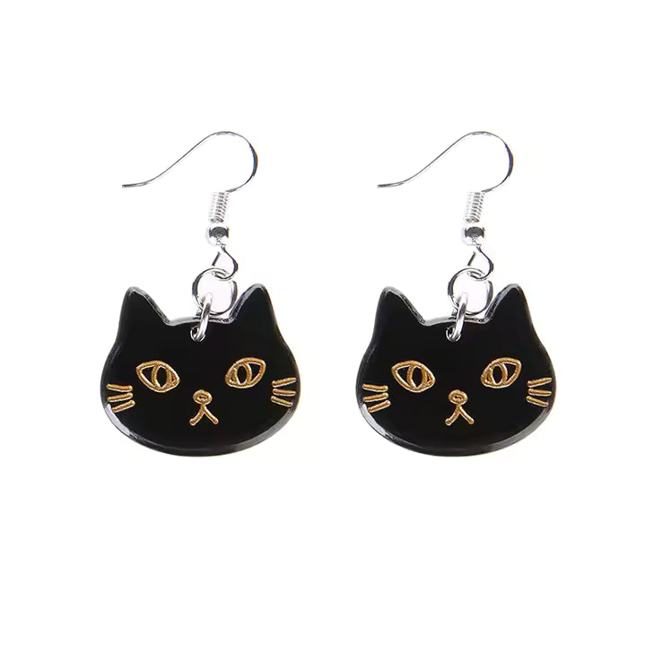 Luna Cat Acrylic Drop Earrings