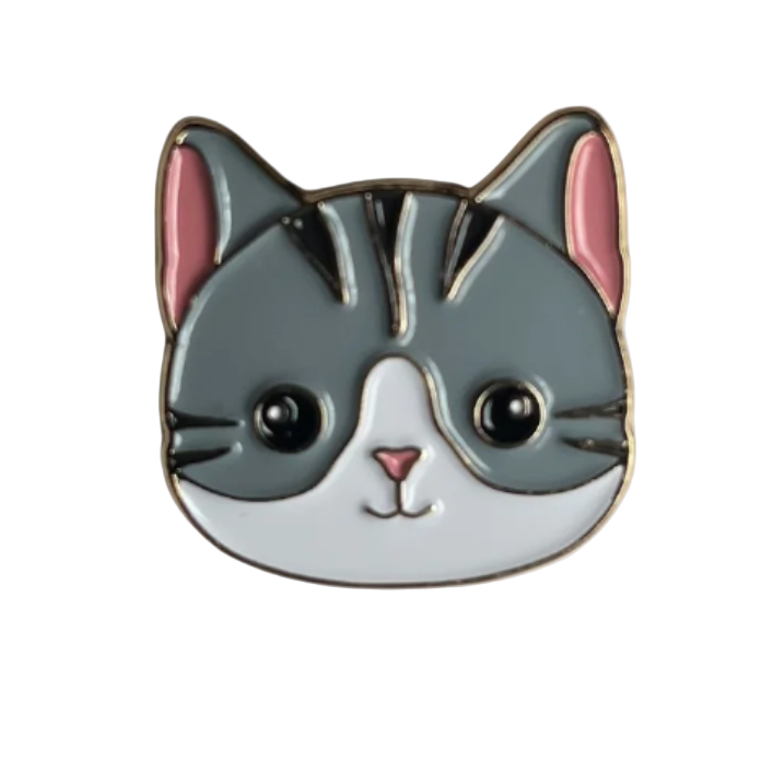 Grey Cat - Enamel Lapel Pin