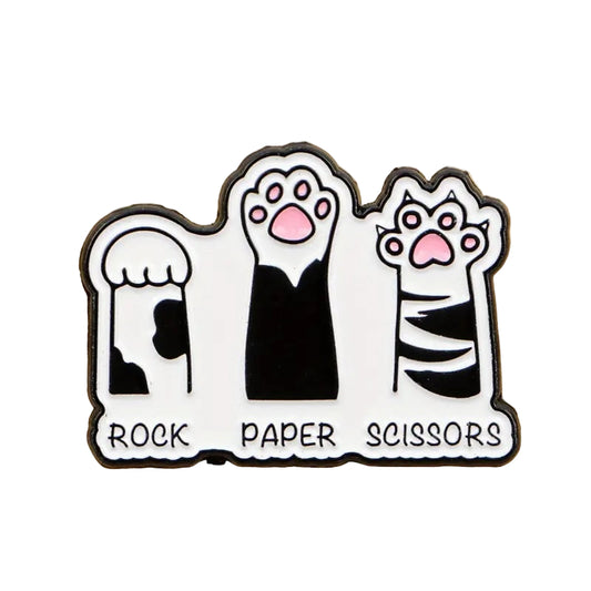 Rock, Paper, Scissors Cat Paws - Lapel Pin
