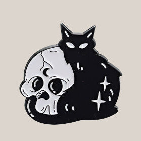Cat & Skull - Lapel Pin