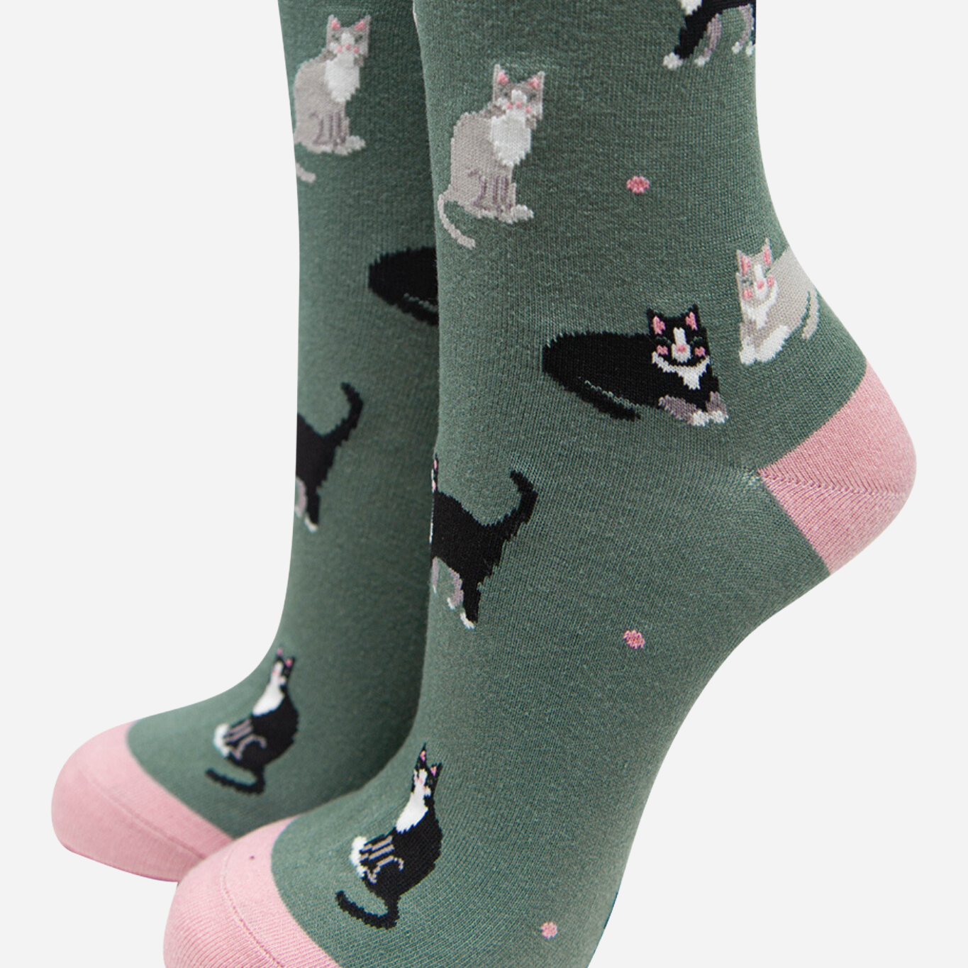Black & Grey Cats - Women's Bamboo Socks