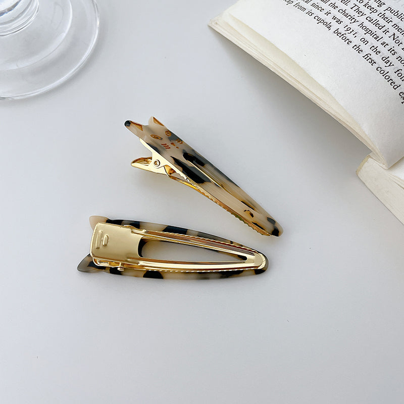 Cat Face Acetate Hair Clips - 2 Pack Set