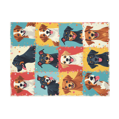 Patchwork Dogs - Plush Fleece Blanket