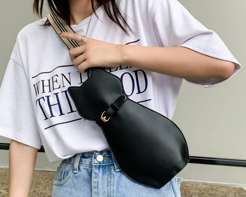 Cat Crossbody Bag with Wide Strap
