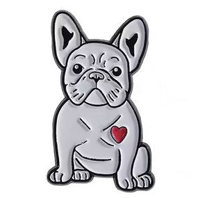 Bulldog Heart Enamel Pin
