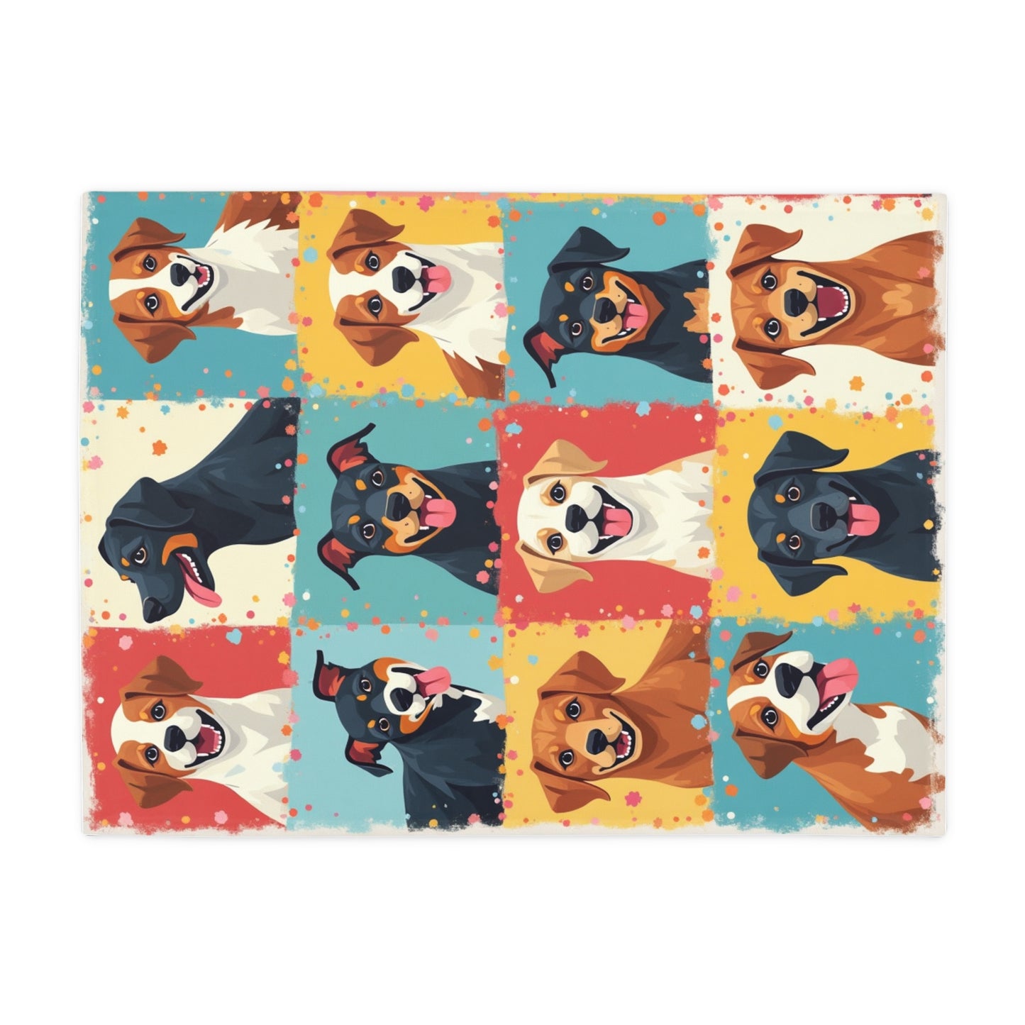 Patchwork Dogs - Plush Fleece Blanket