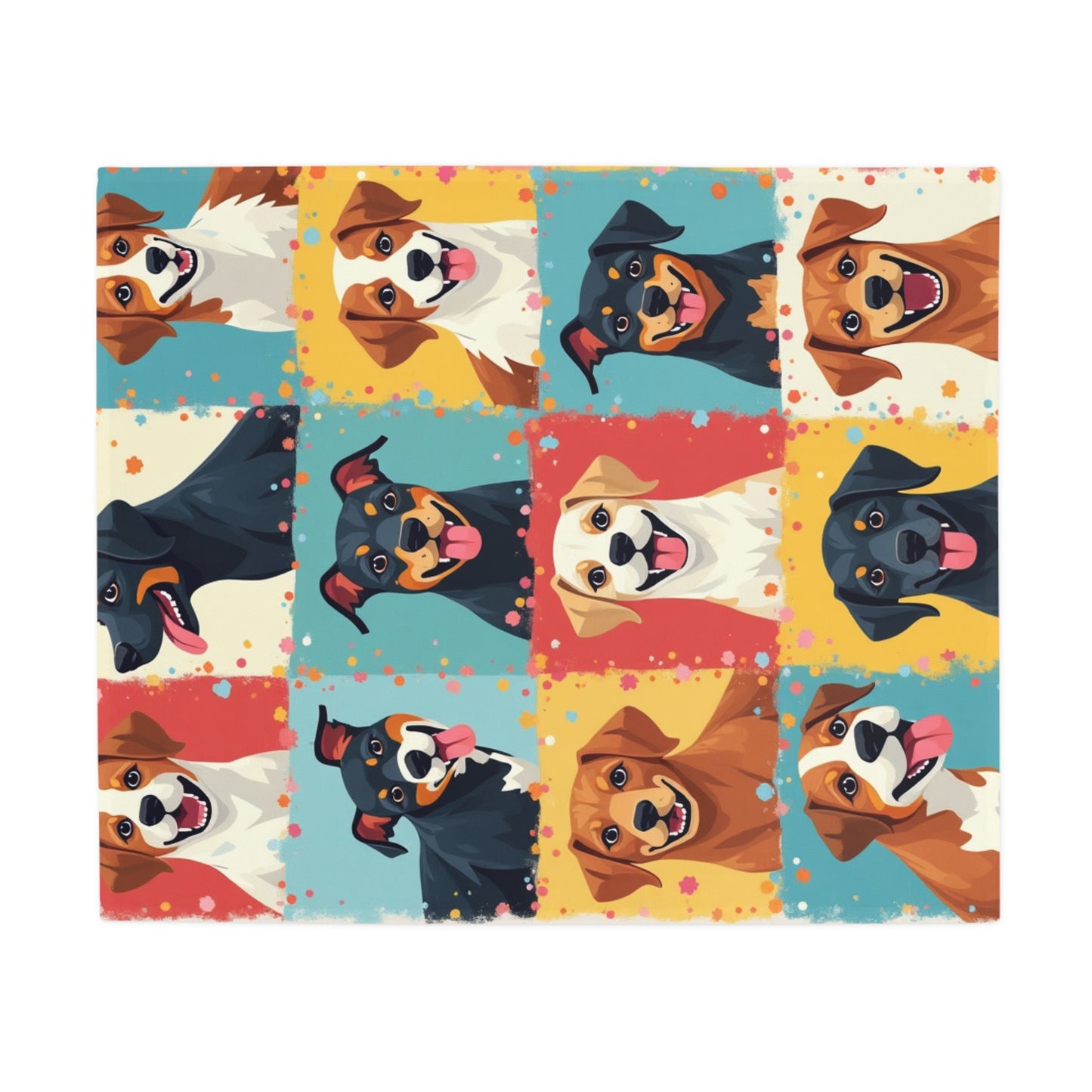 Patchwork Dogs - Plush Fleece Blanket