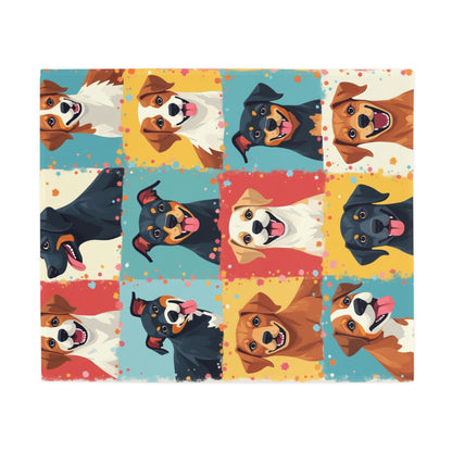 Patchwork Dogs - Plush Fleece Blanket