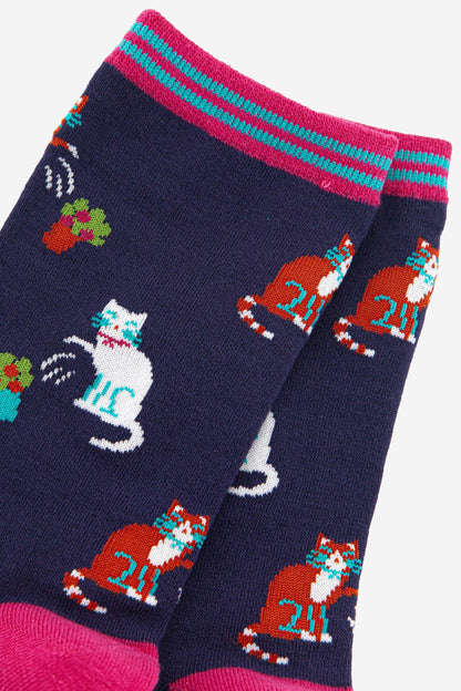 Clumsy Cats Flower - Women's Bamboo Socks