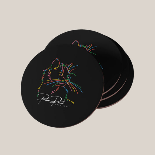Neon Cat - Cat Coasters