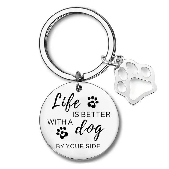 Personalised Life Is Better with a Dog by Your Side - Keychain