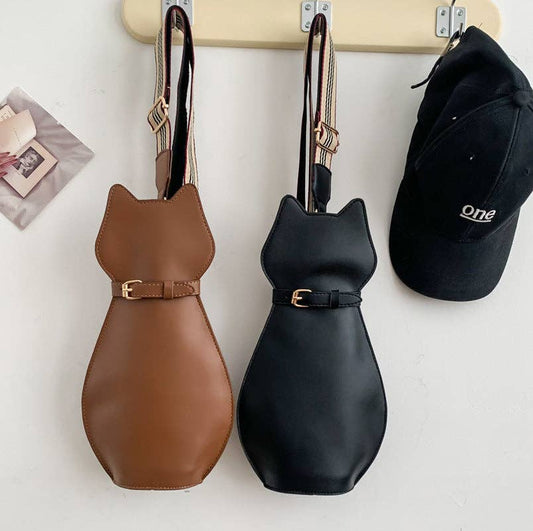 Cat Crossbody Bag with Wide Strap