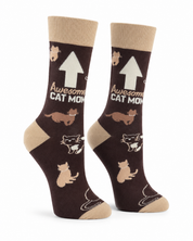 Awesome Cat Mom Brown Socks