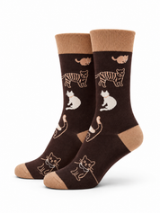 Awesome Cat Mom Brown Socks