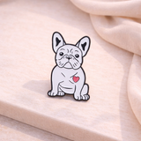 Bulldog Heart Enamel Pin