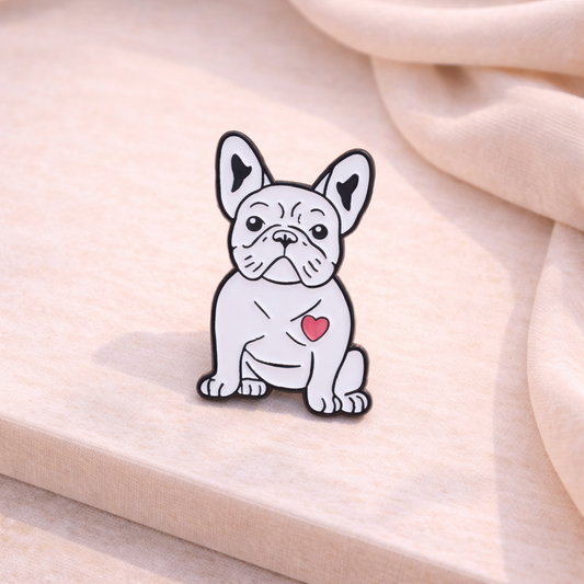 Bulldog Heart Enamel Pin