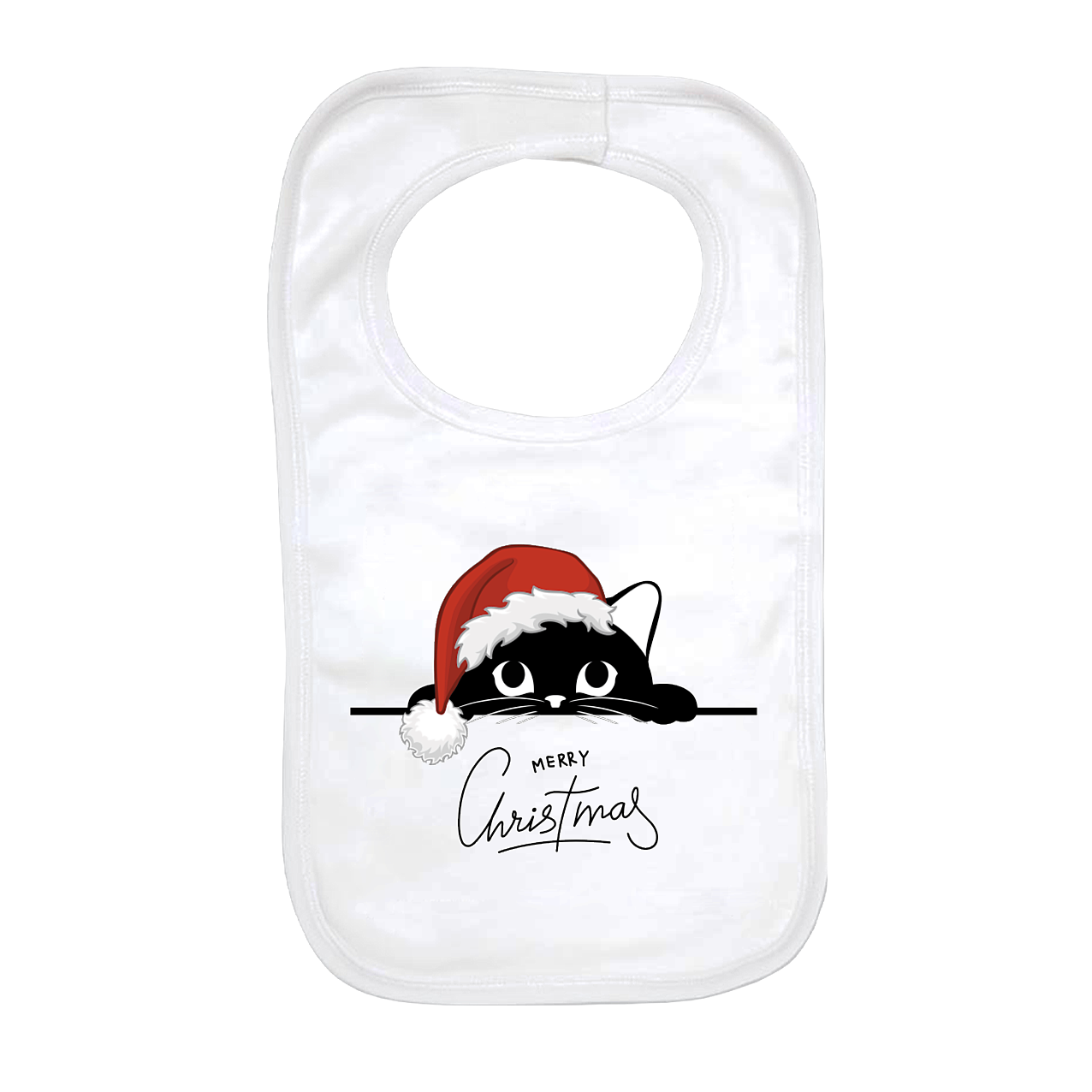 Christmas Peekaboo Cat - Baby Bib