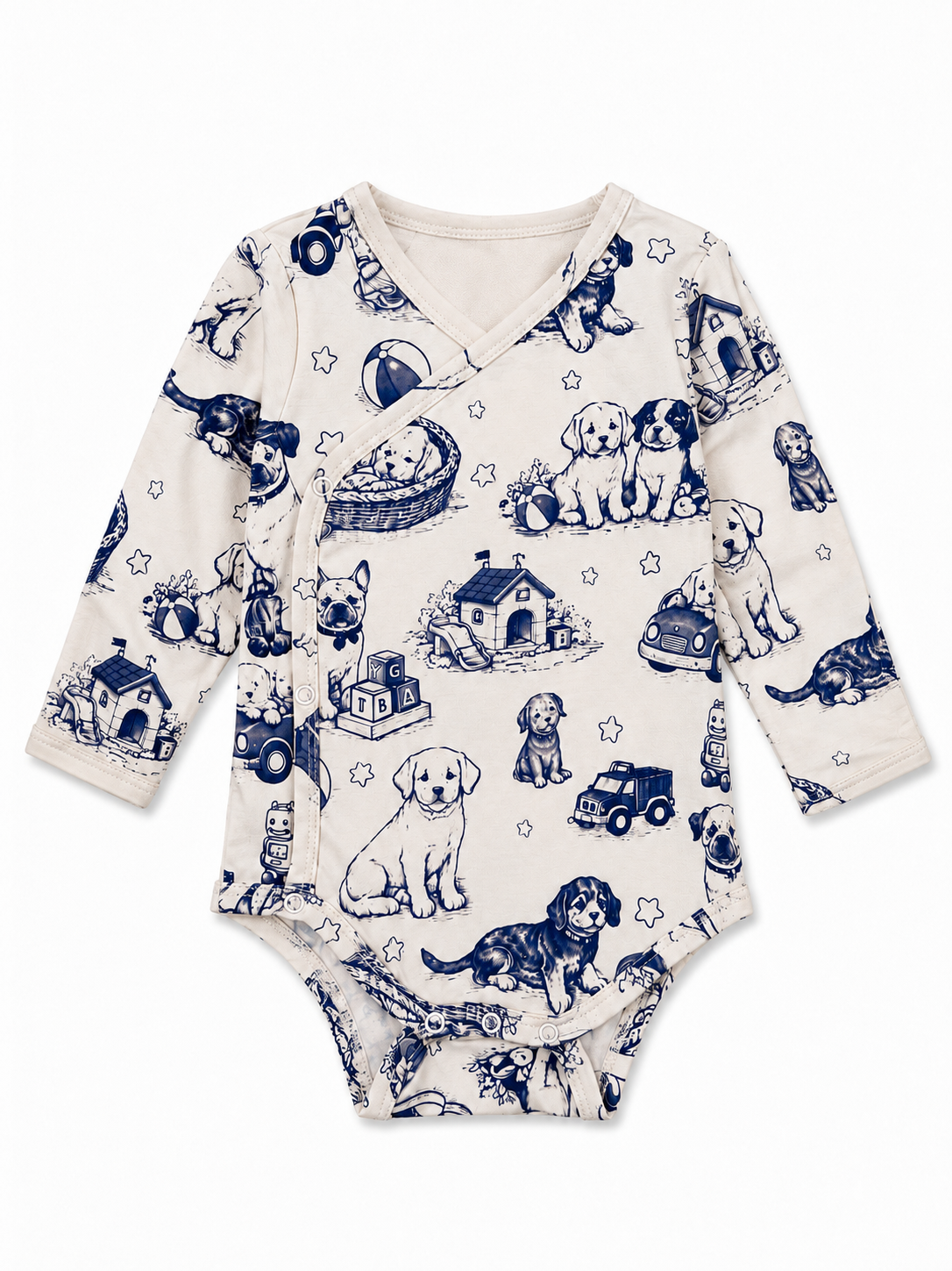 Baby Vintage Paw Bamboo Dog Bodysuit