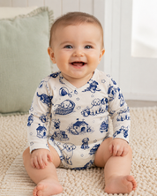 Baby Vintage Paw Bamboo Dog Bodysuit