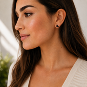 Black Glitter Sitting Cat Stud Earrings