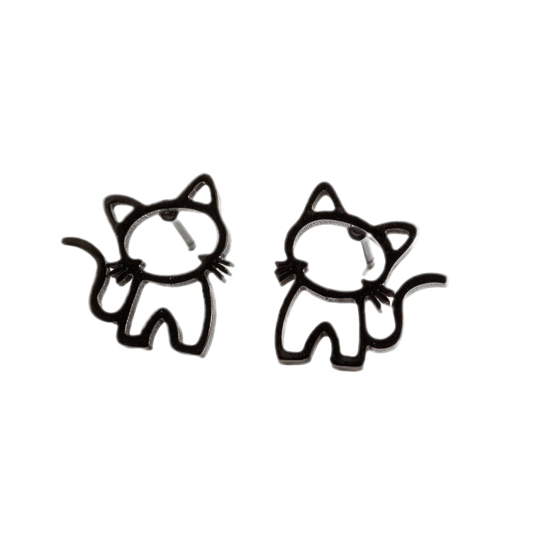Cat Outline Stud Earrings