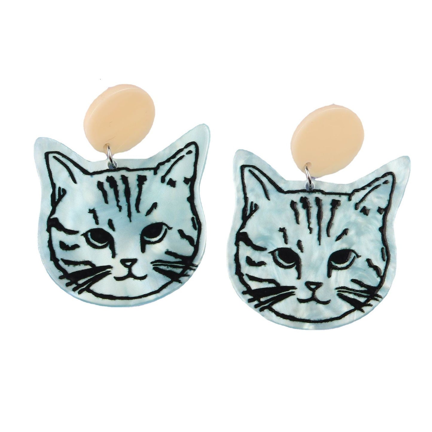Cartoon Cat Acrylic Stud Earrings