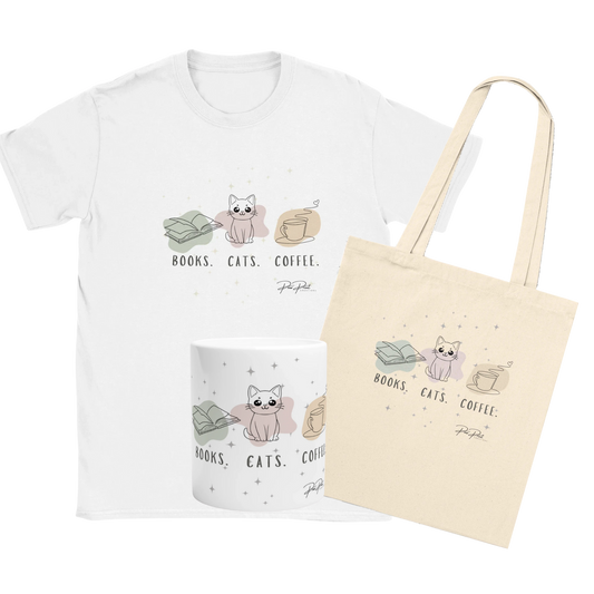 Books, Cats, Coffee - Gift Set