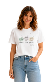 Books, Cats, Coffee Women's Tee