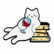 Books, Cats & Wine Enamel Pin