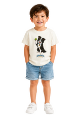 Kids Organic Cotton Dog T-Shirt - Bowie the Performer