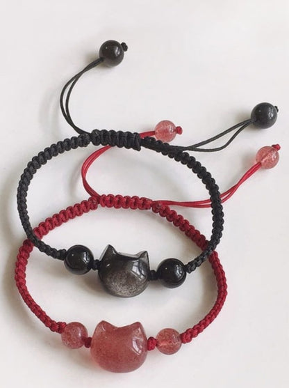 Adjustable Cat Head Bracelet