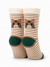 Brown Peek-a-Boo Cat Socks
