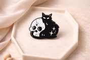 Cat & Skull Enamel Pin
