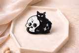 Cat & Skull Enamel Pin