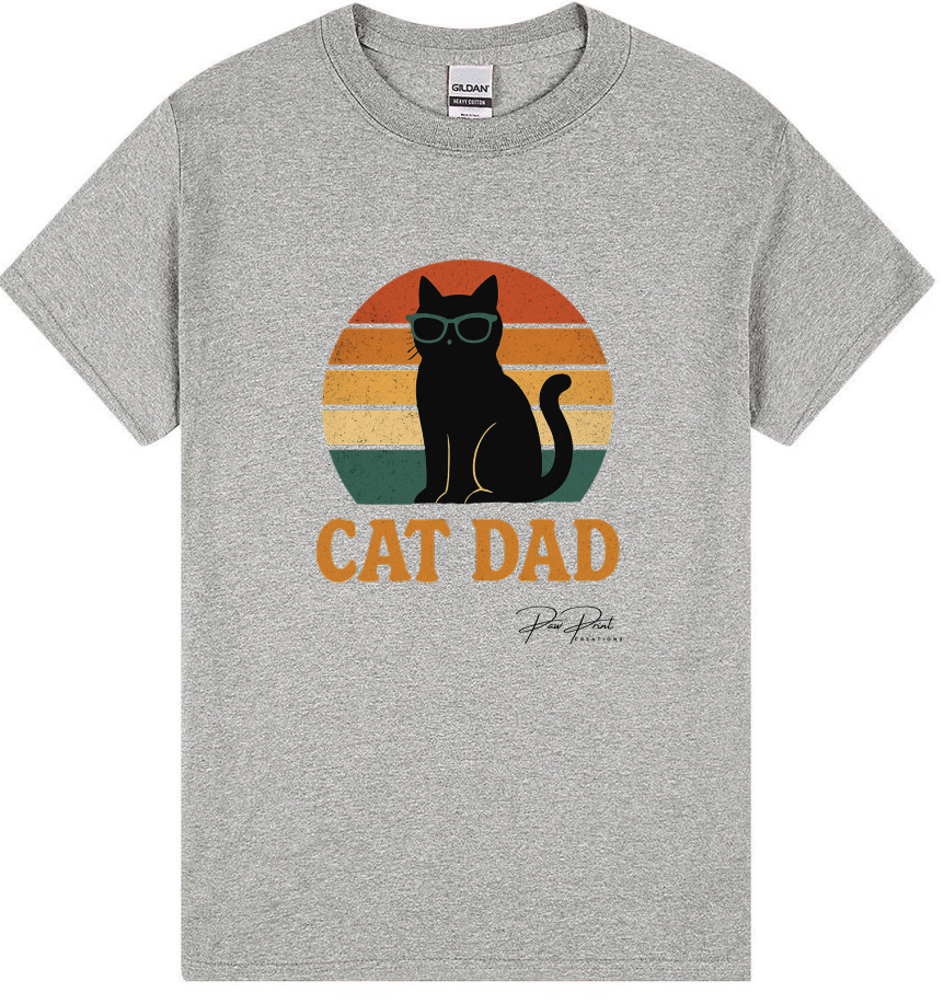 Cat Dad Sunset T-Shirt