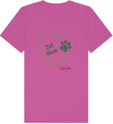 Cat Mum Pawprint Heart T-Shirt