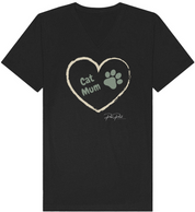 Cat Mum Pawprint Heart T-Shirt